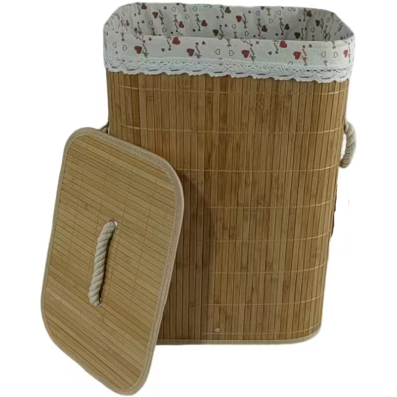 Bamboo straw mat basket